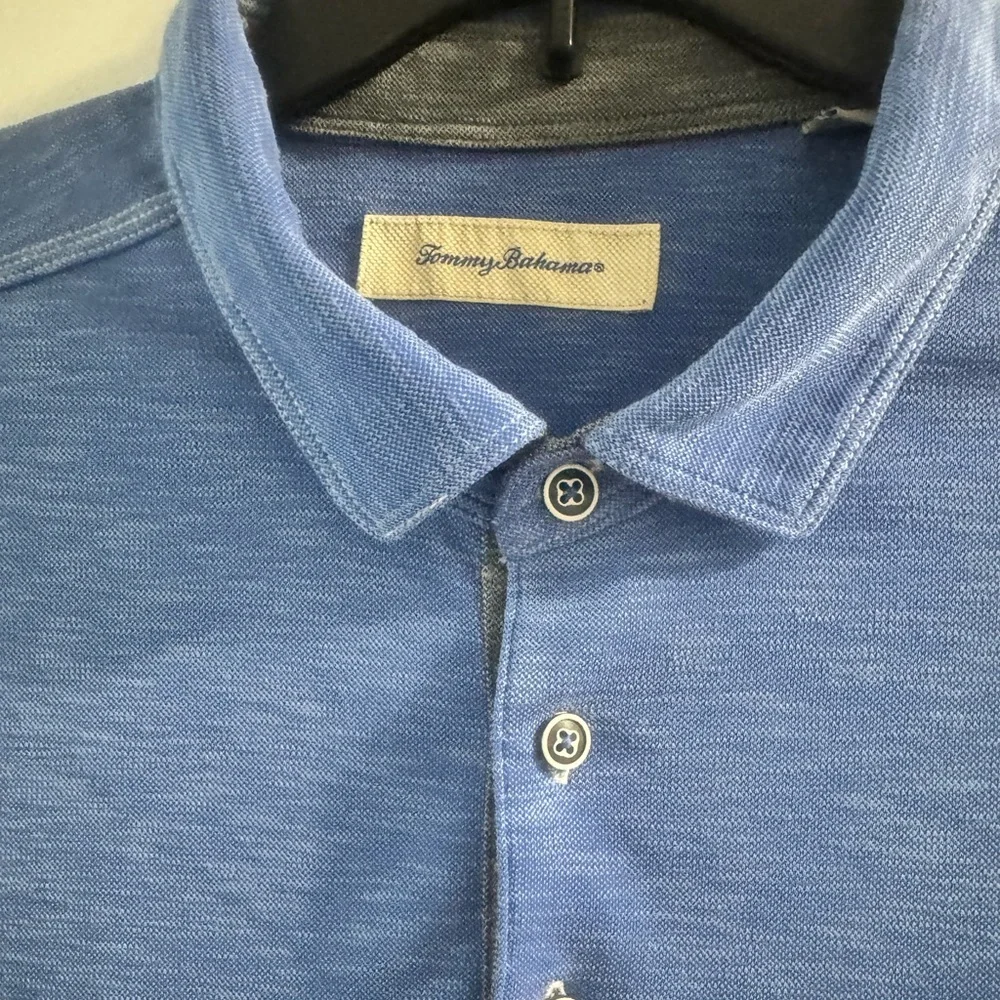 Tommy Bahama Blue Polo Shirt with Classic Collar - Picture 2 of 10